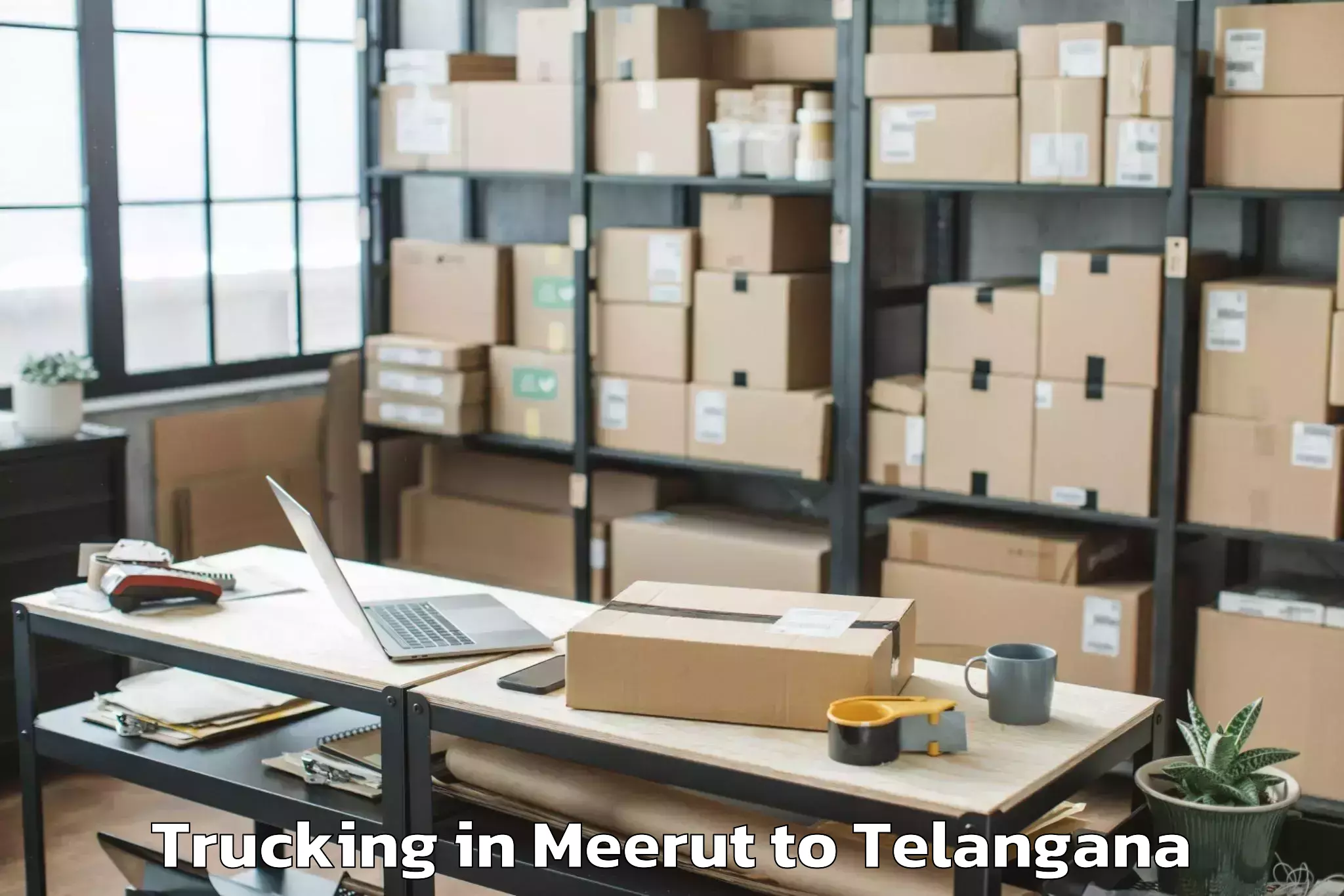 Book Meerut to Khairatabad Trucking Online